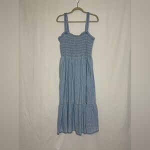 GAP Light Blue Smocked Midi Dress